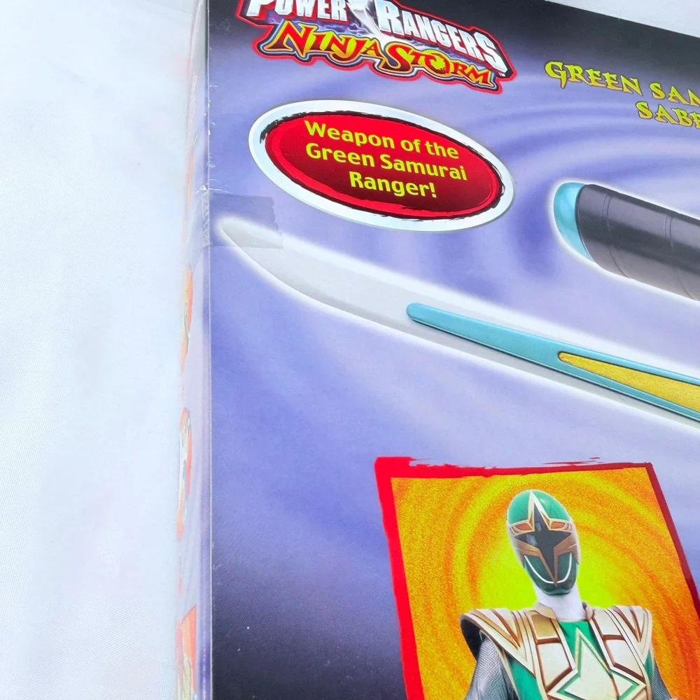 Bandai Power Rangers Ninja Storm Green Samurai Saber Lights Sounds Toy 10553 NEW